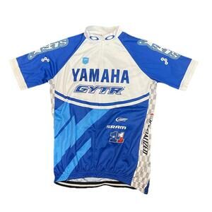 Vicci Yamaha Cycling Racing Shirt Sleeve Shirt Jersey Size Med. W/Bottle Pouches